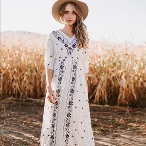 Piper & Scoot Avery Embroidered white dress